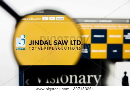 New York, New York State, Usa - 18 June 2019: Illustrative Editorial Of Jindal Saw Website Homepage.