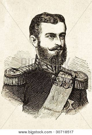 Ritratto di Carlo I, re di Romania. Illustrazione da Alwin Zschiesche, pubblicato su 