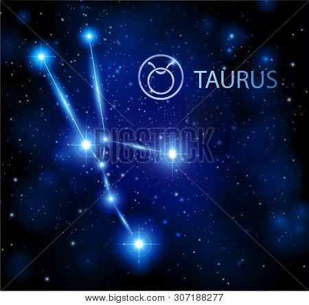 Abstract Space Background With Stars And Taurus Constellation