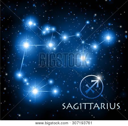 Abstract Space Background With Stars And Sagittarius Constellation