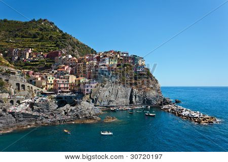 Panoramic View Of A Small Village On The Sea
