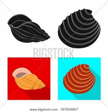 Vector Design Of Animal And Decoration Icon. Set Of Animal And Ocean Vector Icon For Stock.