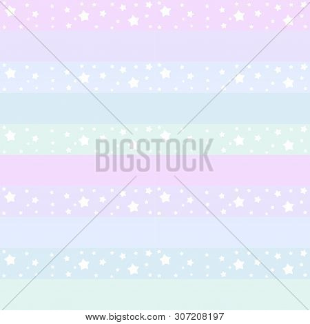 Seamless Pattern Pastel Background And White Star