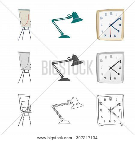Vector Design Of Furniture And Work Sign. Collection Of Furniture And Home Stock Vector Illustration