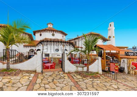 Guatavita,  Colombia June One Of The Restaurants In Colonial Style Located  In The Old Village Of Gu