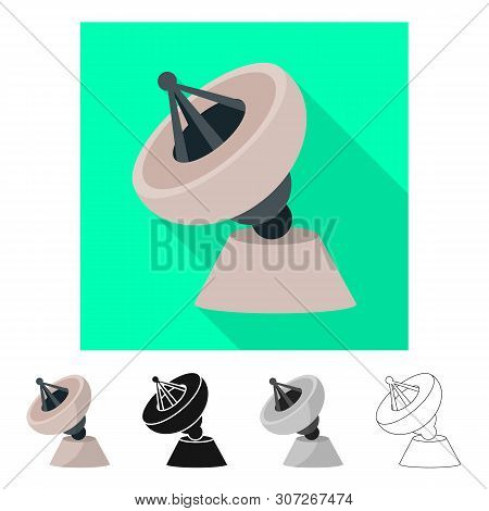 Vector Illustration Of Antenna And Satellite Sign. Collection Of Antenna And Radar Stock Vector Illu