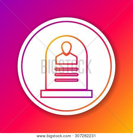 Color Tombstone With Rip Written On It Line Icon Isolated On Color Background. Grave Icon. Circle Wh