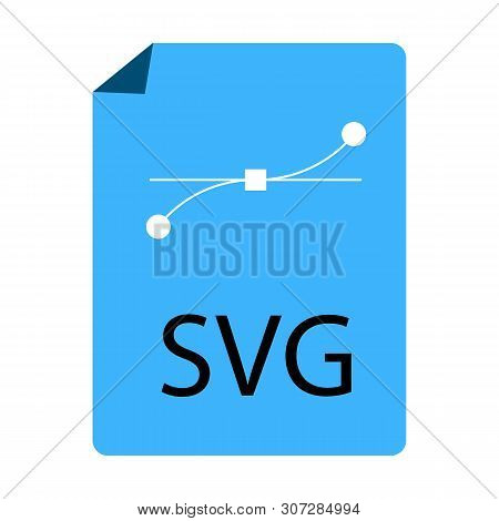 Blue Svg File Document Icon On White Background. Flat Style. Blue Svg File Icon For Your Web Site De