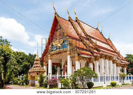 Phuket, Thailand - May 1st 2012: Wat Putta Mongkon Aka Wat Klang. This Phukets Most Important Temple