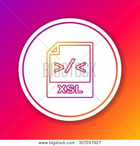 Color Xsl File Document Icon. Download Xsl Button Line Icon Isolated On Color Background. Excel File