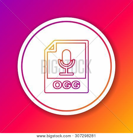 Color Ogg File Document Icon. Download Ogg Button Line Icon Isolated On Color Background. Ogg File S