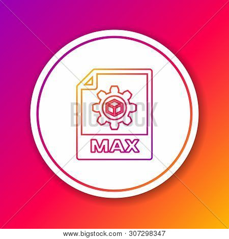 Color Max File Document Icon. Download Max Button Line Icon Isolated On Color Background. Max File S