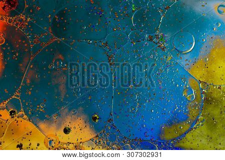 Oil Bubbles Inside Water Base Form Patterns