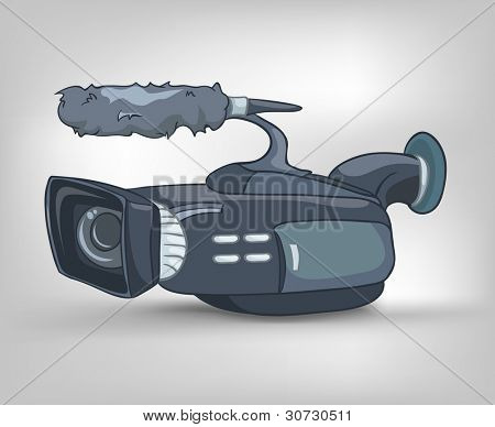 Cartoon casa Appliences videocamera isolato su sfondo bianco. Vector.