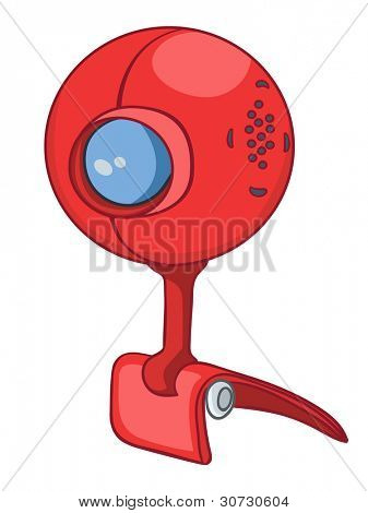 Macchina fotografica Appliences Web Cartoon casa isolato su sfondo bianco. Vector.