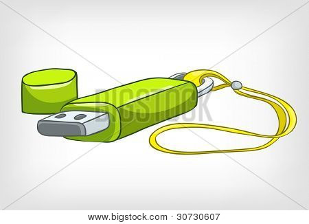 Cartoon casa Appliences USB Stick isolato su sfondo bianco. Vector.