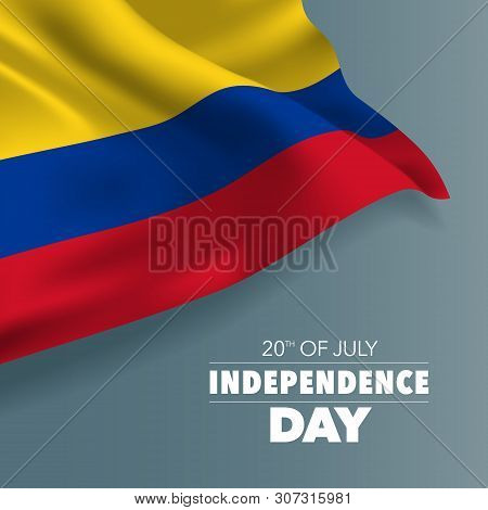 Colombia Happy Independence Day Greeting Card, Banner, Vector Illustration. Colombian Holiday 20th O