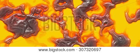 3D Illustration. Volcano- Background Magma