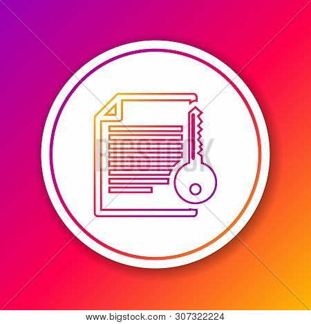 Color Smart Contract Line Icon Isolated On Color Background. Blockchain Technology, Cryptocurrency M