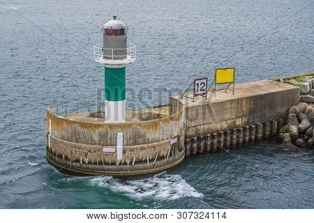 Covehead Lighthouse In The Harbour At Rainy Day