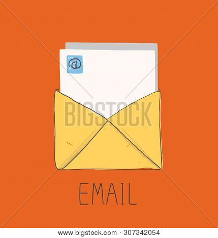 Vector Illustration Of Email Message. Marketing Concept With 