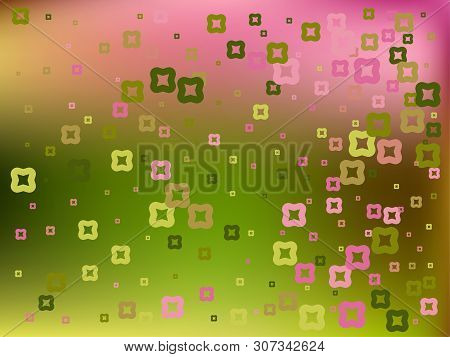 Delicious Horizontal Rose Kelly Green Mesh Background With Quadratic Shape Paillettes For A Happy Bi