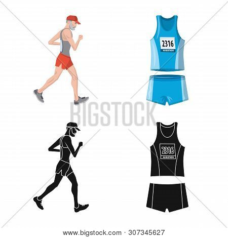 Vector Design Of Sport And Winner Logo. Set Of Sport And Fitness Vector Icon For Stock.