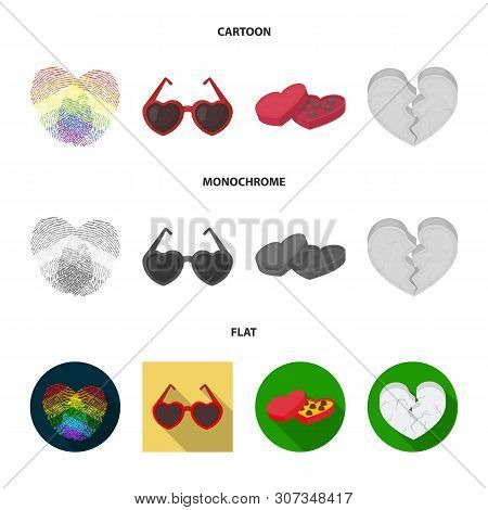 Vector Illustration Of Abstract And Shape Icon. Set Of Abstract And Love Vector Icon For Stock.