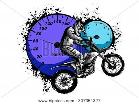 Vector Illustration Sport Superbike Motorcycle With Struments