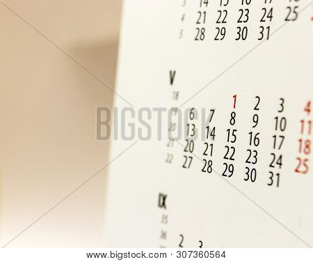 Calendar Sheet. Calendar Of The Year Two Thousand Nineteen. May.