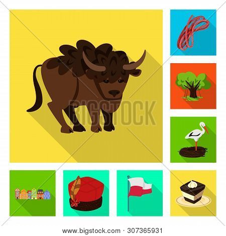 Vector Illustration Of Traditional And Tour Sign. Collection Of Traditional And Landmarks Stock Symb