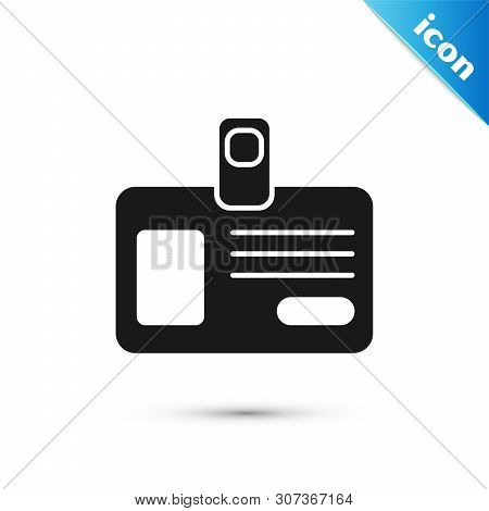 Black Identification Badge Icon Isolated On White Background. It Can Be Used For Presentation, Ident
