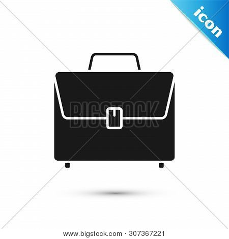 Black Briefcase Icon Isolated On White Background. Business Case Sign. Business Portfolio. Vector Il