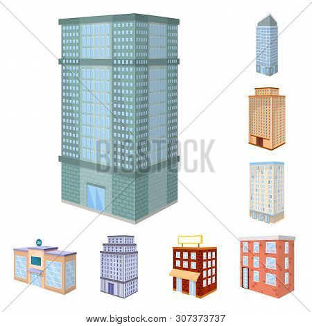 Vector Illustration Of City And Build Logo. Set Of City And Apartment Stock Vector Illustration.
