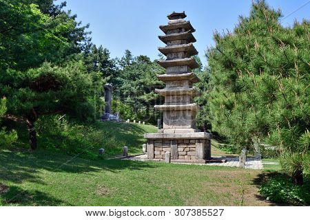 An Ancient Granite Stone Pagoda In Koryo Seonggyungwan, Confucian Educational Facility Of The Koryo 