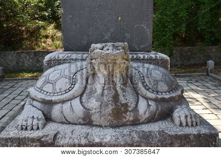 An Ancient Granite Stone Turtle Base Of The Pagoda In Koryo Seonggyungwan, Confucian Educational Fac