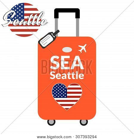 Luggage With Airport Station Code Iata Or Location Identifier And Destination City Name Seattle, Sea