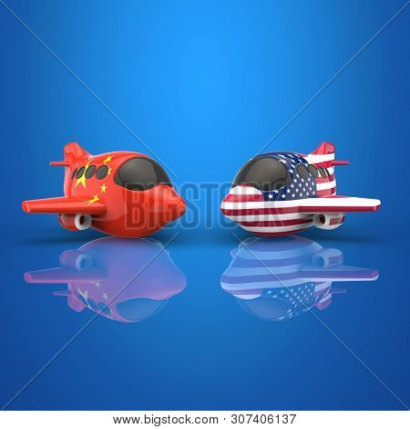 Plane and transport concept - 3D Illustration