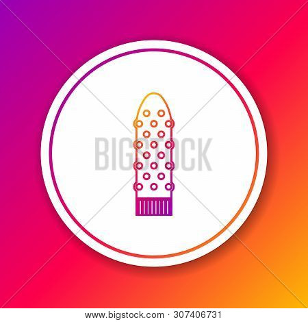 Color Line Dildo Vibrator For Sex Games Icon Isolated On Color Background. Sex Toy For Adult. Vagina