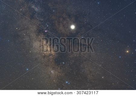 The Center Of The Milky Way, Overlooking Lagoon Nebula, Trifid Nebula.