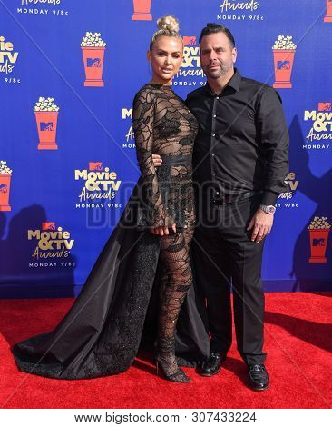 LOS ANGELES - JUN 15:  Lala Kent and Randall Emmett arrives for the MTV Movie & TV Awards 2019 on June 15, 2019 in Santa Monica, CA