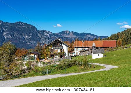 Landscape Near Garmisch Partenkirchen In Bavaria, Germany, Europe