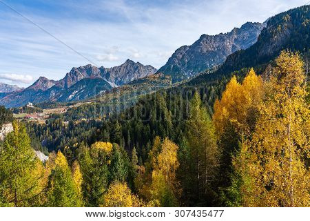 The Village Of Ardez, Graubunden, Switzerland, A Municipality In The District Of Inn In Eastern Swit