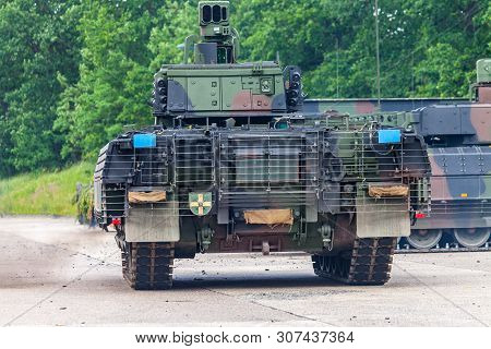 German Infantry Fighting Vehicle Drives On A Street