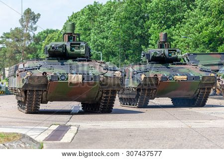 German Infantry Fighting Vehicle Drives On A Street