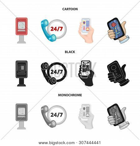 Vector Illustration Of Phone And Screen Logo. Set Of Phone And Cellphone Stock Vector Illustration.