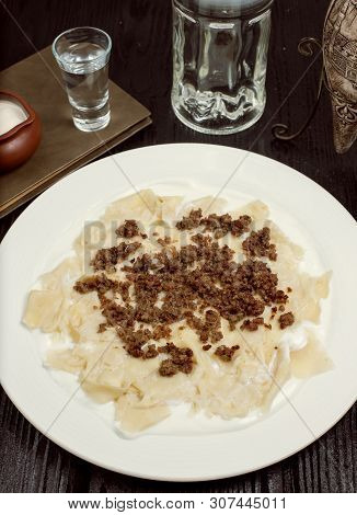 Traditional Caucasian Pasta Meal Khingal, Khinkali With Meat. Image