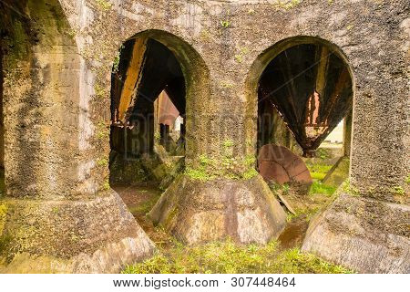 The Ruins Of An Old Mine In Waihi New Zealand