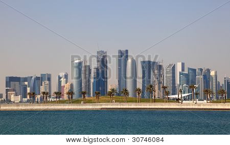 Skyline af Doha bymidte