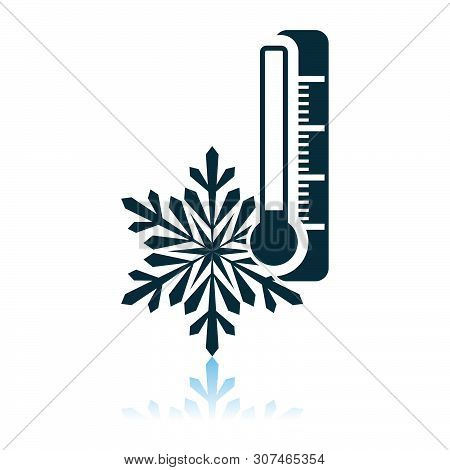 Winter Cold Icon. Shadow Reflection Design. Vector Illustration.